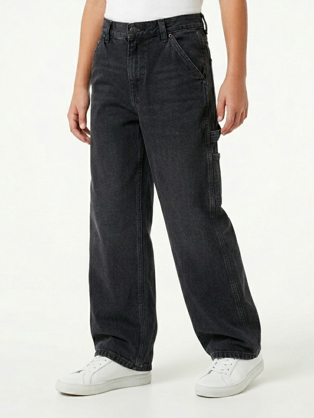Wrangler WRG Jean Co Carpenter Jeans Black Wide Leg Y2K 14